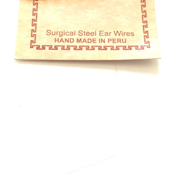 New Handcrafted Sugar Skull Day Of The Dead Beaded Earrings Surgical Steel Peru - Picture 2 of 4